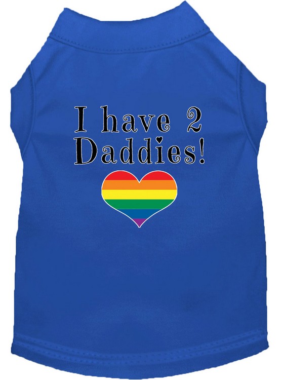 I have 2 Daddies Screen Print Dog Shirt Blue XXXL